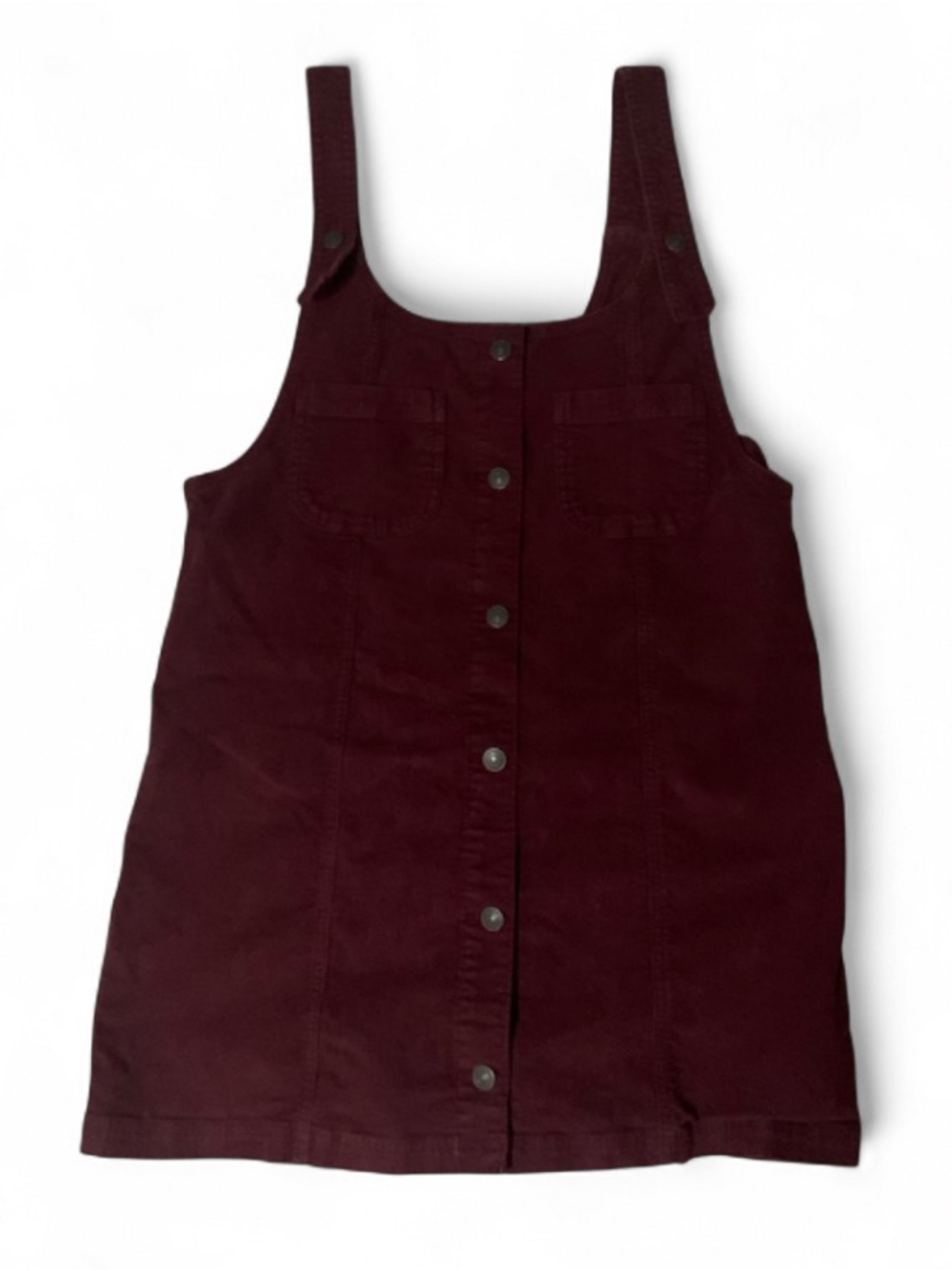 American Eagle Burgundy Corduroy Overall Dress size L